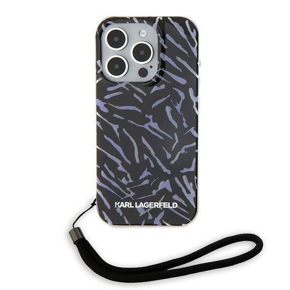 Original Case IPHONE 15 PRO MAX Karl Lagerfeld Hardcase IML Zebra Pattern & Cord (KLHCP15XHZBPKCCU) purple 3666339287436