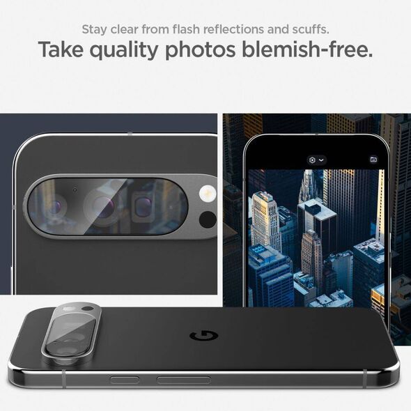 Camera Cover GOOGLE PIXEL 9 PRO Spigen Optik. TR ”EZ FIT” Camera Protector 2-pack Crystal Clear 8809971233125