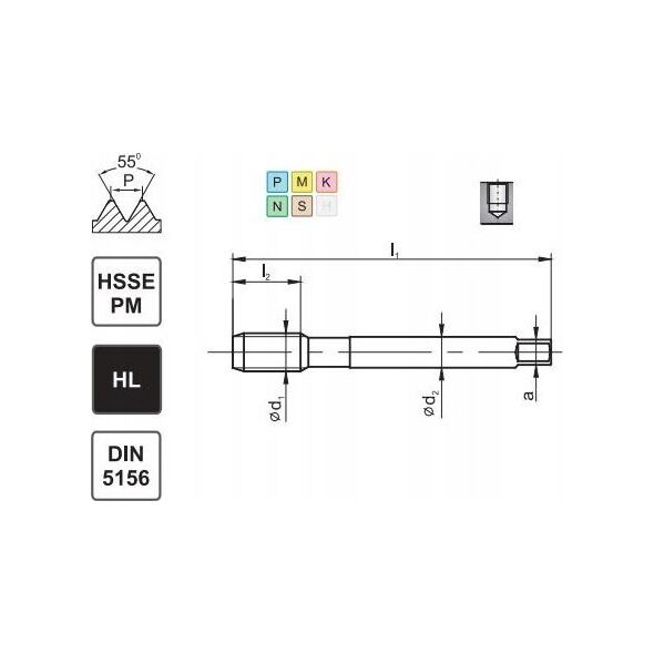 Fanar GWINTOWNIK G 1/4 DIN-5156C R45 HSSE-PM HL MASTERTAP