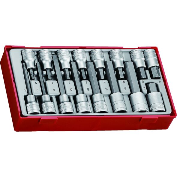 Teng Tools 16-elementowy zestaw grotów wymiennych typu imbus z chwytem kwadratowym 1/2" Teng Tools TTHEX16 (237660105)