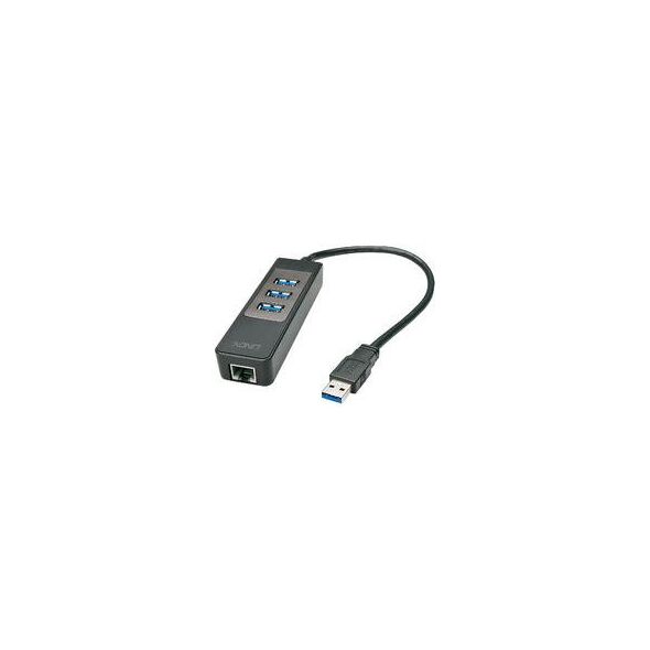 HUB USB Lindy 1x RJ-45  + 3x USB-A 3.0 (43176)