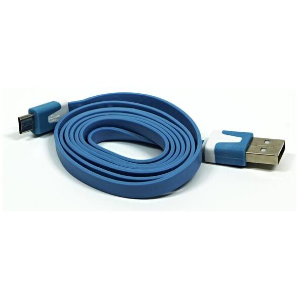 Kabel USB Logo USB-A - microUSB 1 m Niebieski