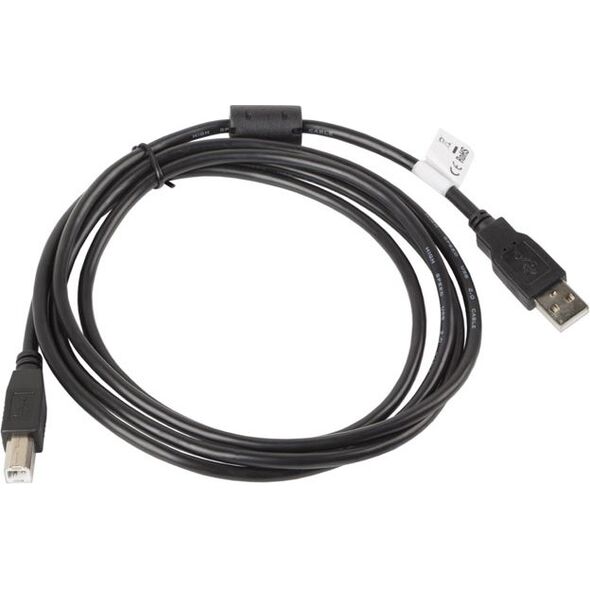 Kabel USB Lanberg USB-A - USB-B 1.8 m Czarny (CA-USBA-11CC-0018-BK)