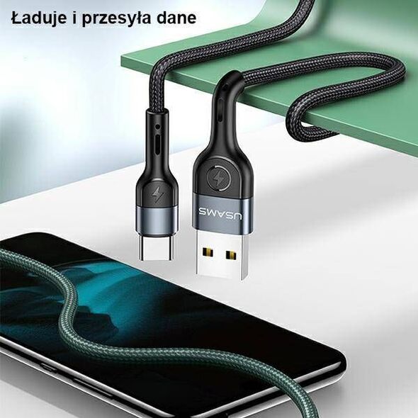 Kabel USB Usams USB-A - USB-C 1 m Czarny (112227)