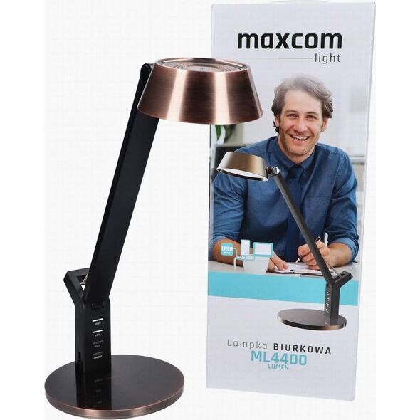 Lampka biurkowa Maxcom czarna  (ML4400COPPER)