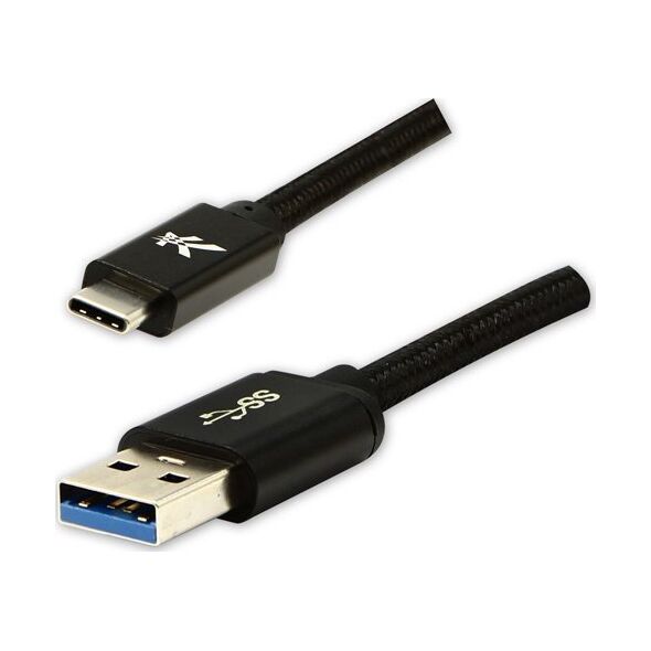 Kabel USB Logo USB-A - USB-C 1 m Czarny