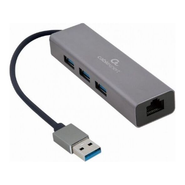 HUB USB Gembird 1x RJ-45  + 3x USB-A 3.0 (A-AMU3-LAN-01)