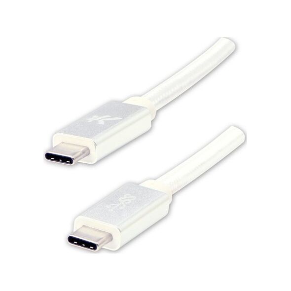 Kabel USB Logo USB-C - USB-C 1 m Biały