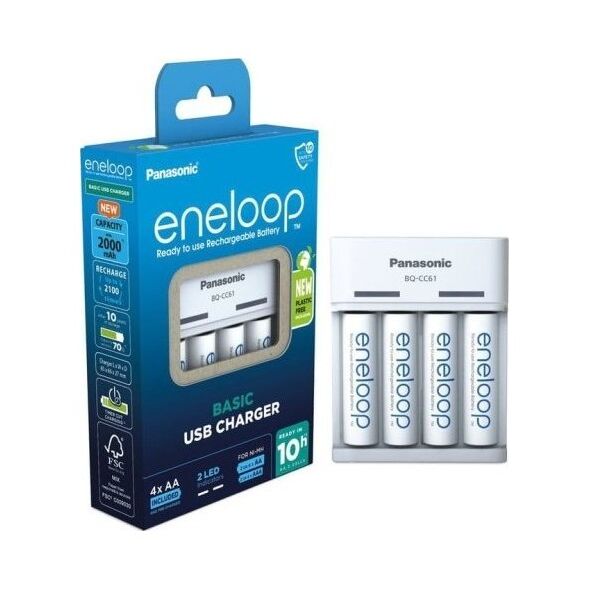 Ładowarka Panasonic Panasonic Eneloop Basic Charger USB BQ-CC61 incl. 4xAA 2200mAh