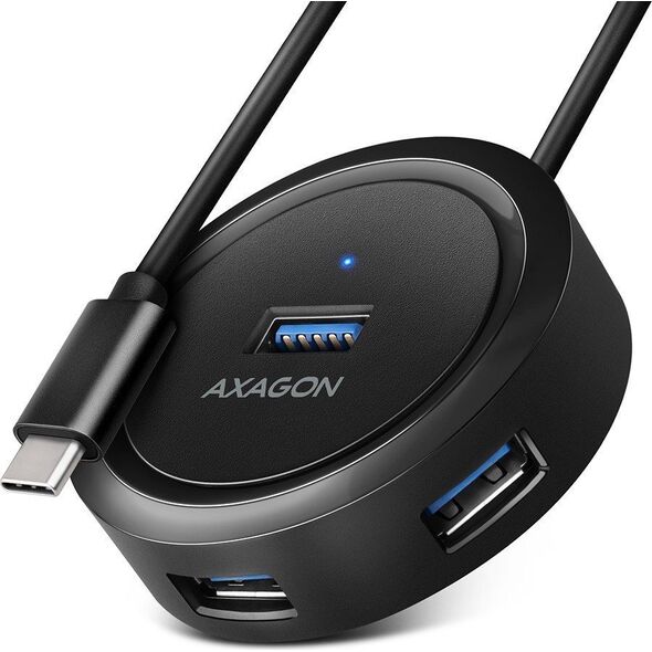 HUB USB Axagon AXAGON HUE-P1C 4x USB 3.2 Gen 1, runder Hub, 30 cm USB-A-Kabel