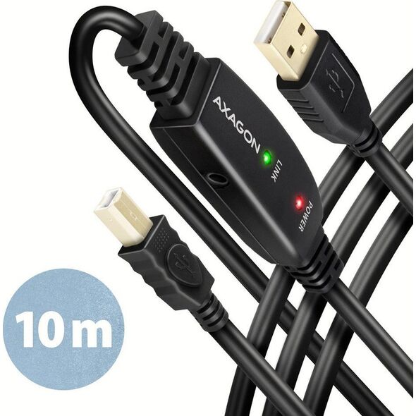 Kabel USB Axagon USB-A - USB-B 10 m Czarny (ADR-210B)