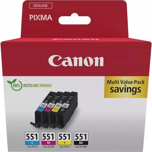 Tusz Canon Canon Cartridges | CLI-551 BK/C/M/Y Multipack | Ink | Black, yellow, cyan, magenta