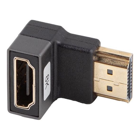 Adapter AV Lanberg Adapter Lanberg HDMI(F)->HDMI(F) 8K kątowy dół aluminimum srebrny