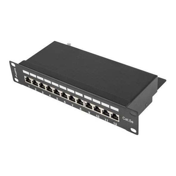 Lanberg Patch panel 1U 10" 12x RJ-45 Kat.5E Czarny (PPF5-9012-B)