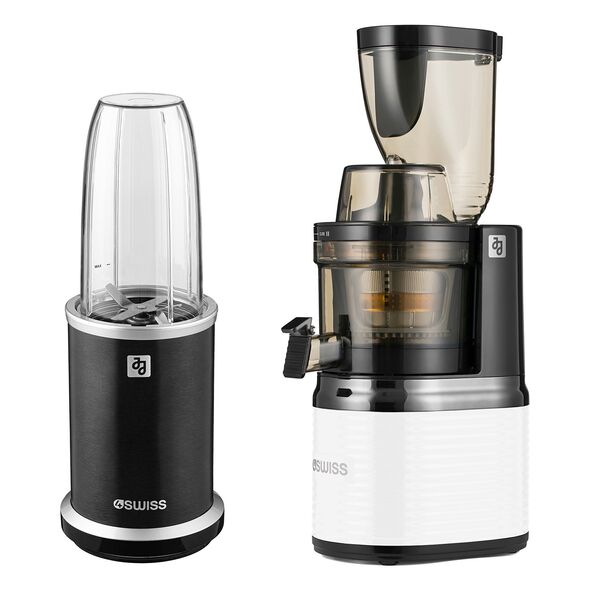 Wyciskarka wolnoobrotowa 4Swiss BM202 x JJ biała Smart blender NB102 x JJ