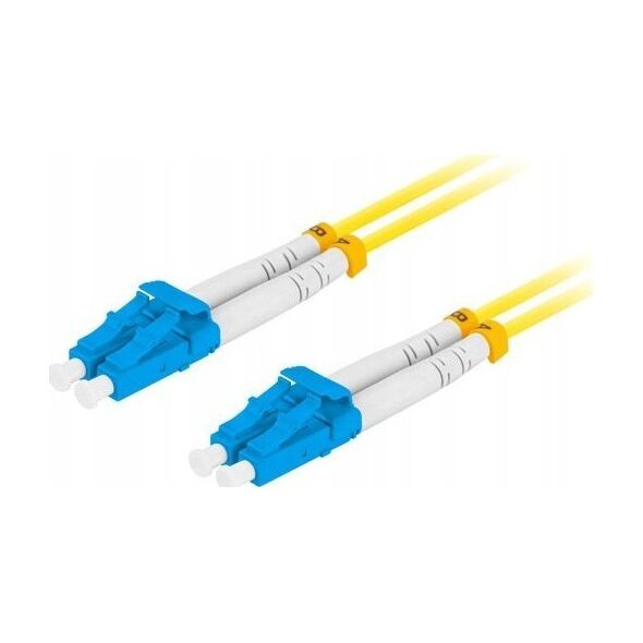 Lanberg Patchcord światłowodowy Lanberg SM LC/UPC-LC/UPC DUPLEX 3.0MM LSZH G657A1 0.5m żółty