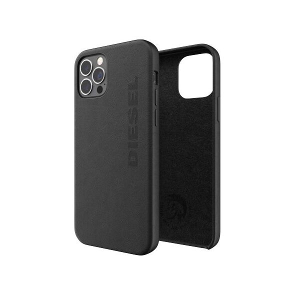 Diesel DIESEL MOULDED PREMIUM LEATHER WRAP CASE IPHONE 12 PRO MAX BLACK standard