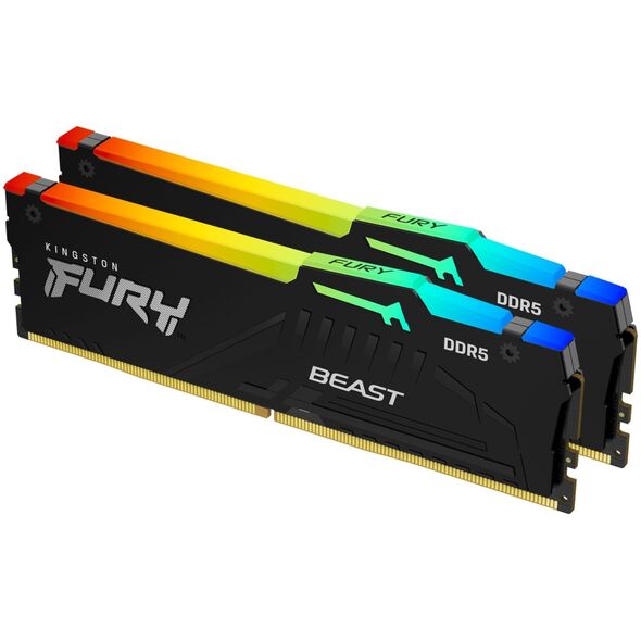 Pamięć Kingston Fury Beast RGB, DDR5, 32 GB, 5600MHz, CL40 (KF556C40BBAK2-32)