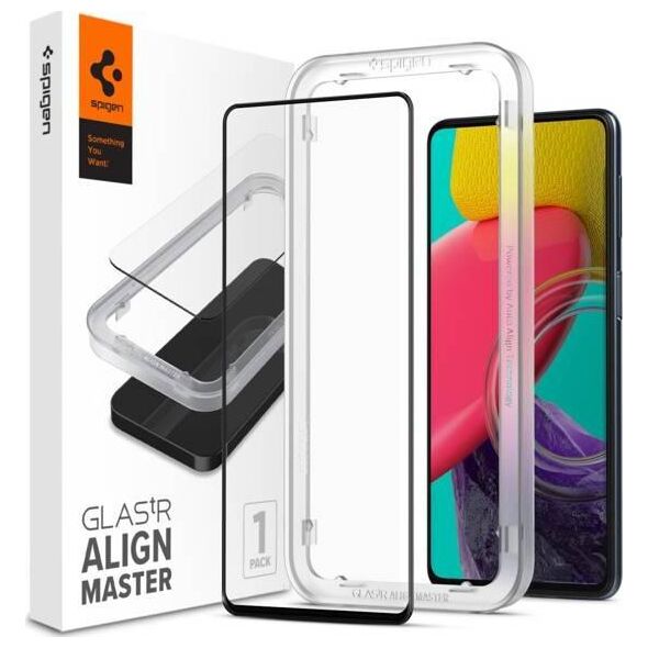 Spigen SZKŁO HARTOWANE SPIGEN ALM GLASS FC GALAXY M53 5G BLACK