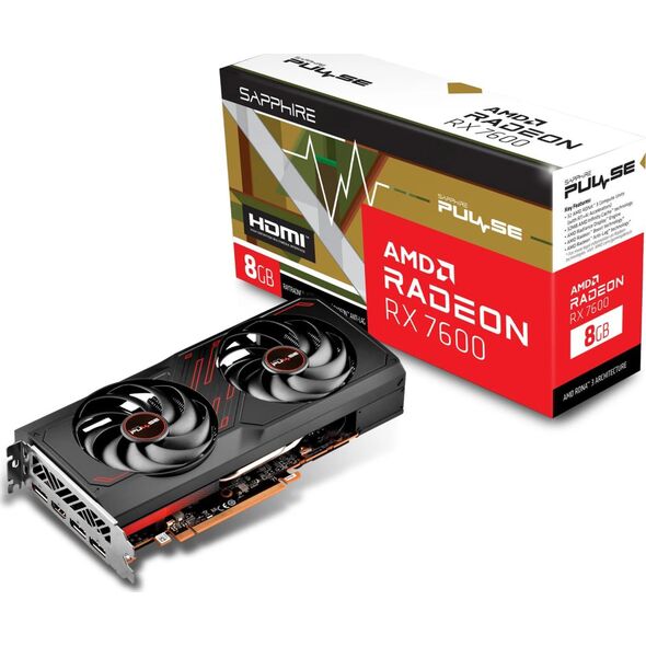 Karta graficzna Sapphire Pulse Radeon RX 7600 Gaming OC 8GB GDDR6 (11324-01-20G)