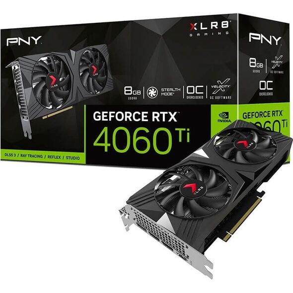 Karta graficzna PNY GeForce RTX 4060 Ti XLR8 Gaming Verto OC Dual Fan 8GB GDDR6 (VCG4060T8DFXPB1-O)