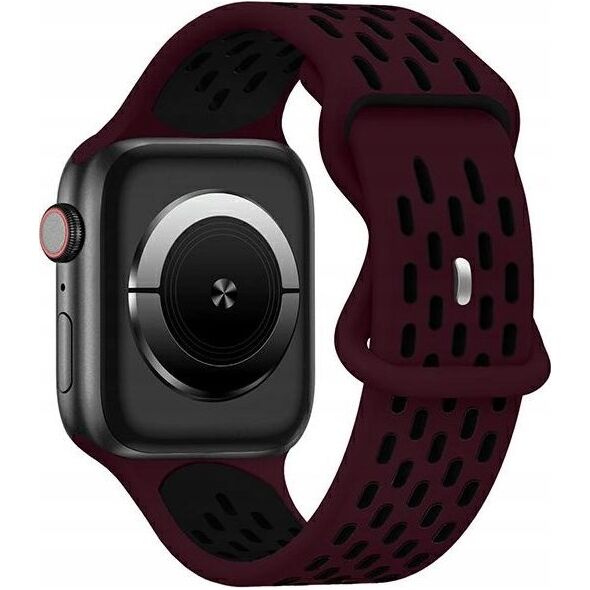 Beline Beline pasek Apple Watch New Sport Silicone 38/40/41mm bordowo-czarny  wine red/black box