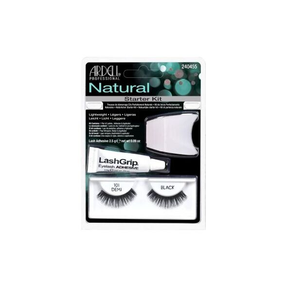 Ardell Natural Starter Kit Demi Black 101 (W) sztuczne rzęsy + klej 2,5g + aplikator