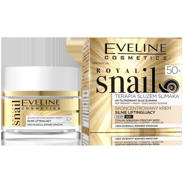 Eveline Royal Snail 50+ Skoncentrowany Krem silnie liftingujący na dzień i noc 50ml