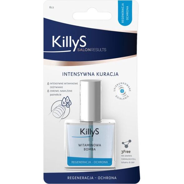 Killy`s Salon Results Vitamin Booster witaminowa bomba intensywna kuracja odżywka do osłabionych i łamiących się paznokci 10ml