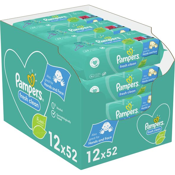 Pampers Chusteczki nawilżane FreshClean 12x52 szt.