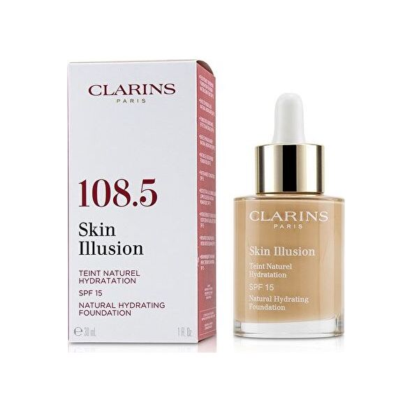 Clarins Skin Illusion Natural Hydrating Foundation Spf 15 108.5 Cashew 30ml