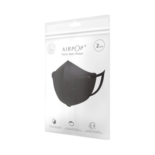 AirPOP Maseczka ochronna AirPOP Pocket Mask NV 2szt czarny/black