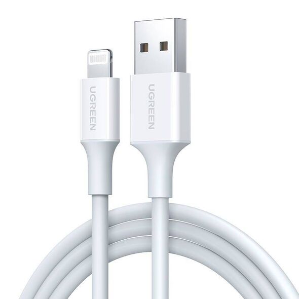 Cable Lightning to USB UGREEN 2.4A US155, 0.25m (white) 6957303883127