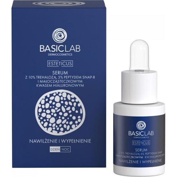 Basiclab BASICLAB_Esteticus Serum Nawilżenie i Wypełnienie serum z 10% trehalozą, 5% peptydem SNAP-8 i małocząstkowym kwasem hialuronowym 15ml