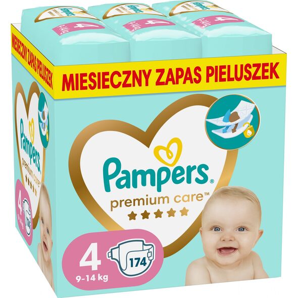 Pieluszki Pampers Premium Care 4, 9-14 kg, 174 szt.