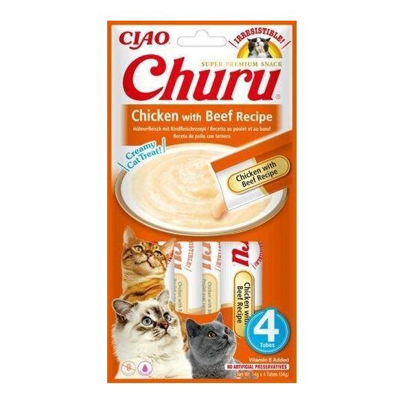 Inaba Foods Przysmak Inaba CHURU Kurczak z wołowiną dla kota 4x14g