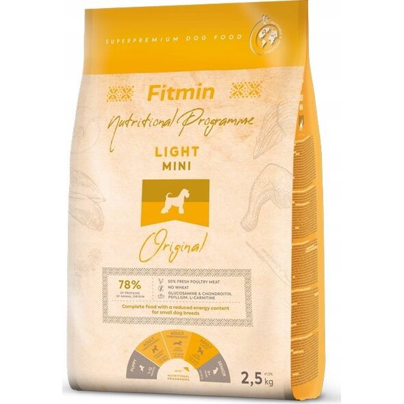 Fitmin  FITMIN Light Mini Original - sucha karma dla psa - 2,5 kg