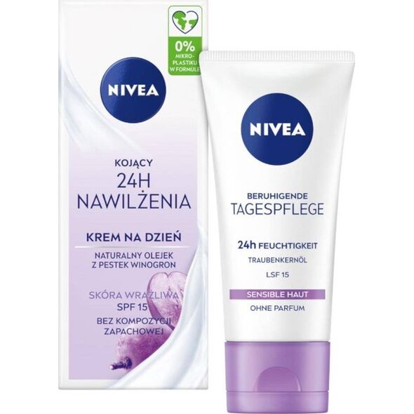 Nivea 24H Nawilżenia kojący krem na dzień SPF15 50ml