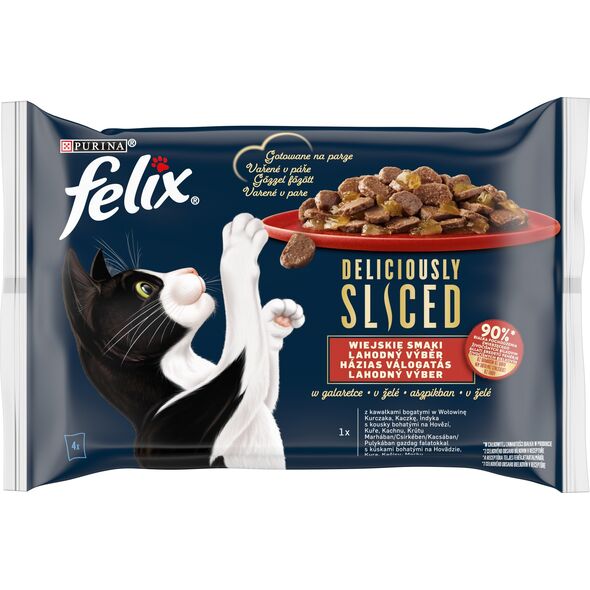 PURINA NESTLE FELIX Deliciously Sliced Wiejskie Smaki - mokra karma dla kota - 4x 80 g