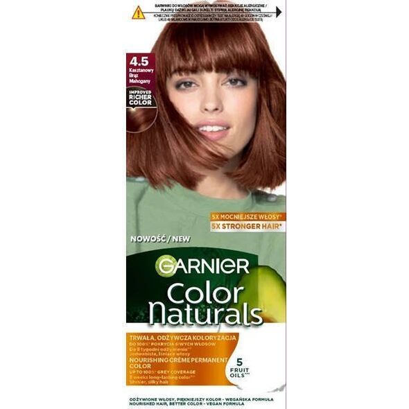 Garnier Color Naturals odżywcza farba do włosów 4.5 Kasztanowy Brąz