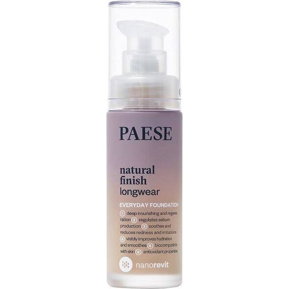 Paese Paese Nanorevit Natural Finish Longwear Everyday Foundation długotrwały podkład o naturalnym wykończeniu 02 Porcelain 30ml