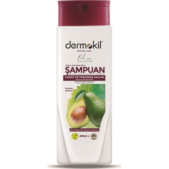 Dermokil Natural Hair szampon do włosów zniszczonych Avocado 400ml