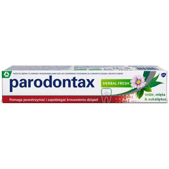 Parodontax  Pasta do zębów Parodontax Herbal Fresch 75ml Na krwawiące dziąsła Odświeża