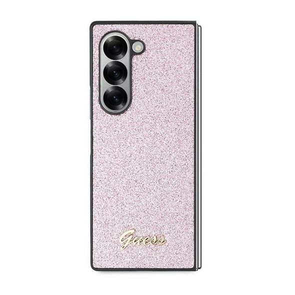 Guess case for Samsung Galaxy Z Fold6 GUE003736 pink 4G Glitter Script 3666339322724