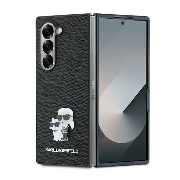 Karl Lagerfeld case for Samsung Galaxy Z Fold6 KF002203 black Saffiano Metal Pin 3666339322571