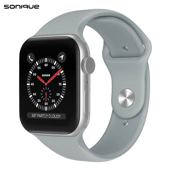 Λουράκι Σιλικόνης Soft Band Sonique για Apple Watch (38/40/41MM) Ανοιχτό Γκρι 5201101867805