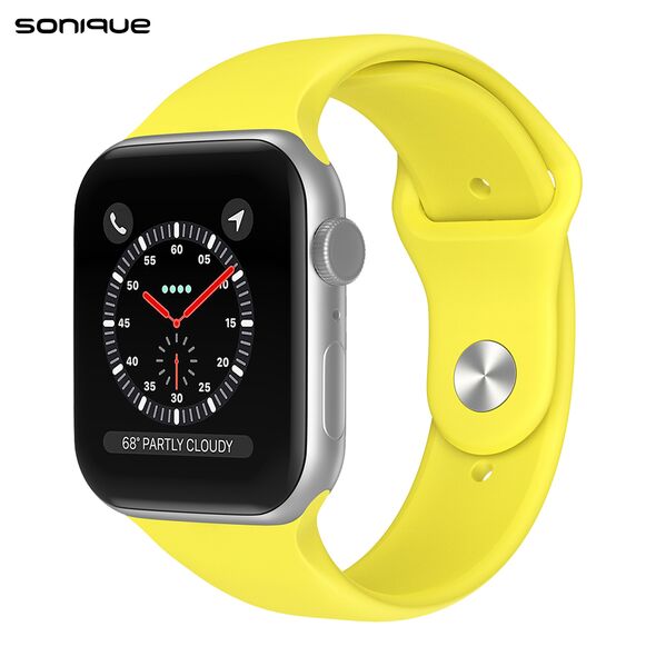 Λουράκι Σιλικόνης Soft Band Sonique για Apple Watch (42/44/45/49MM) Κίτρινο 5201101868147