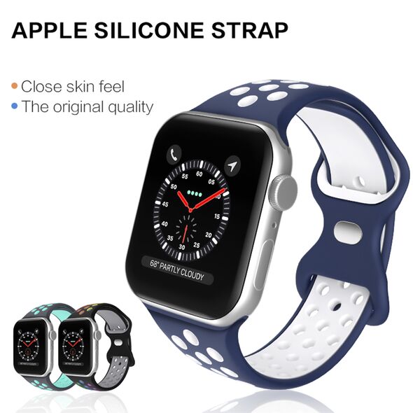 Λουράκι Σιλικόνης Sonique Sport για Apple Watch (42/44/45/49MM) Λευκό / Μαύρο 5201101869021