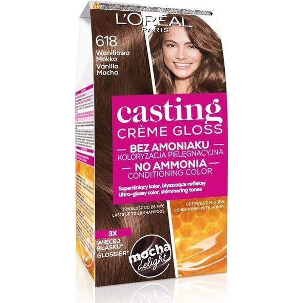 L’Oreal Paris Casting Creme Gloss Krem koloryzujący nr 618 Waniliowa Mokka 1op.