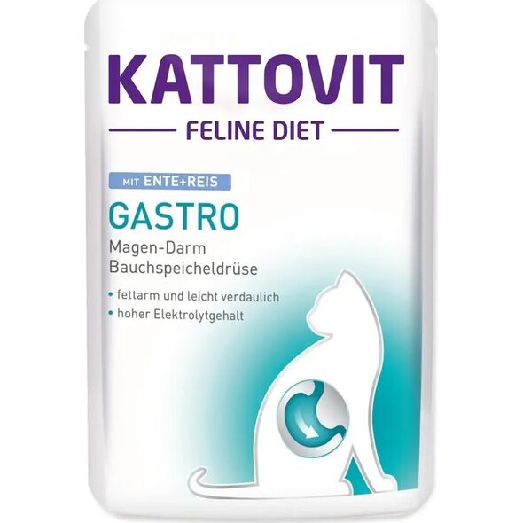 Kattovit KATTOVIT GASTRO Kaczka z ryżem 85g dla kota